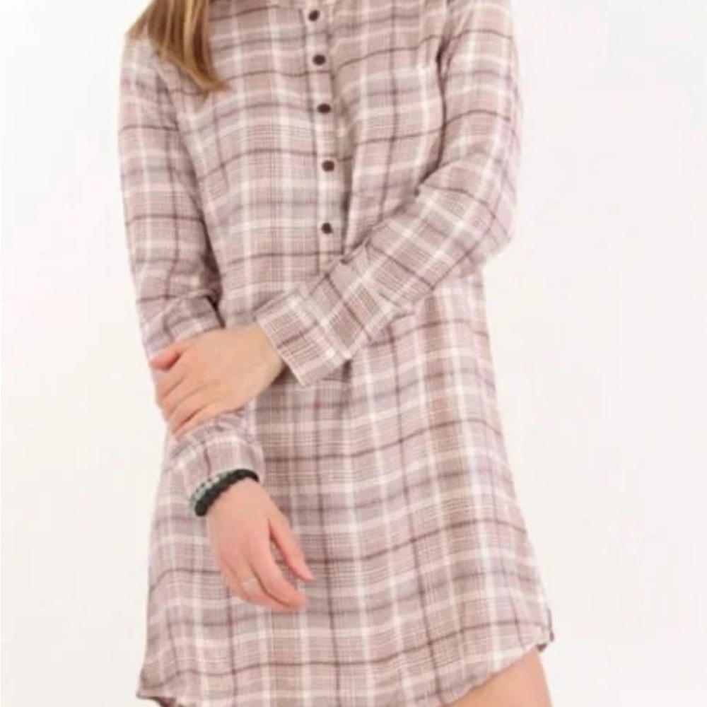 VOLCOM Plaid Button-Up Shirt Dress -NWT Size 14